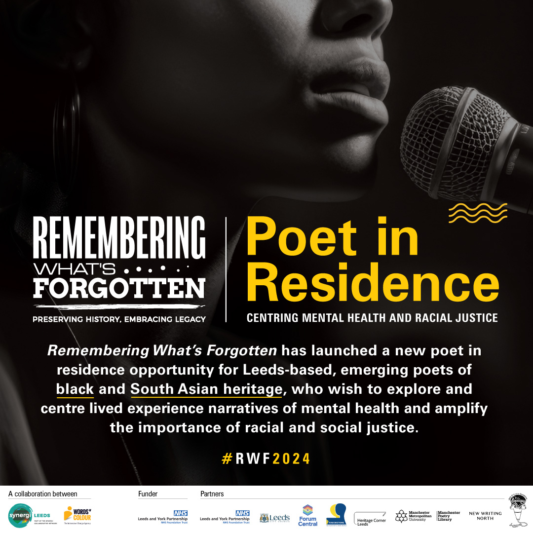 New poet in residence opportunity, centring mental health and racial justice in Leeds and supported by LYPFT and acclaimed poet Khadijah Ibrahiim, launched